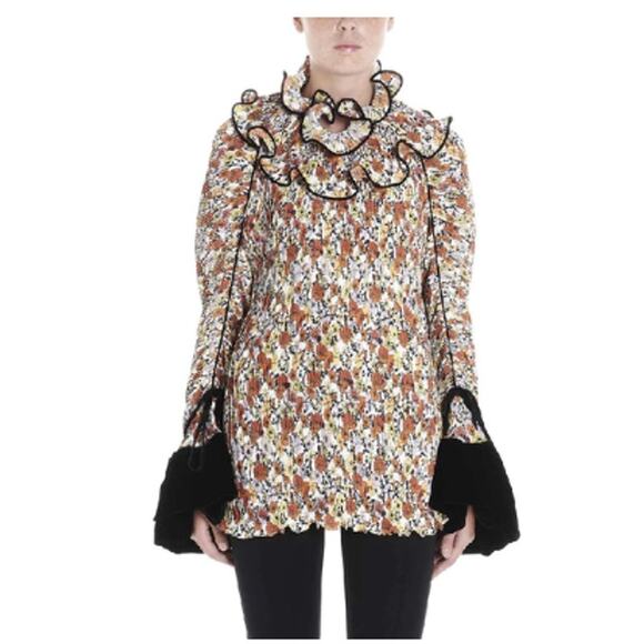 Tory Burch **Runway Sample** Convertible Ruffle Detail Blouse in MULTI - Picture 9 of 9
